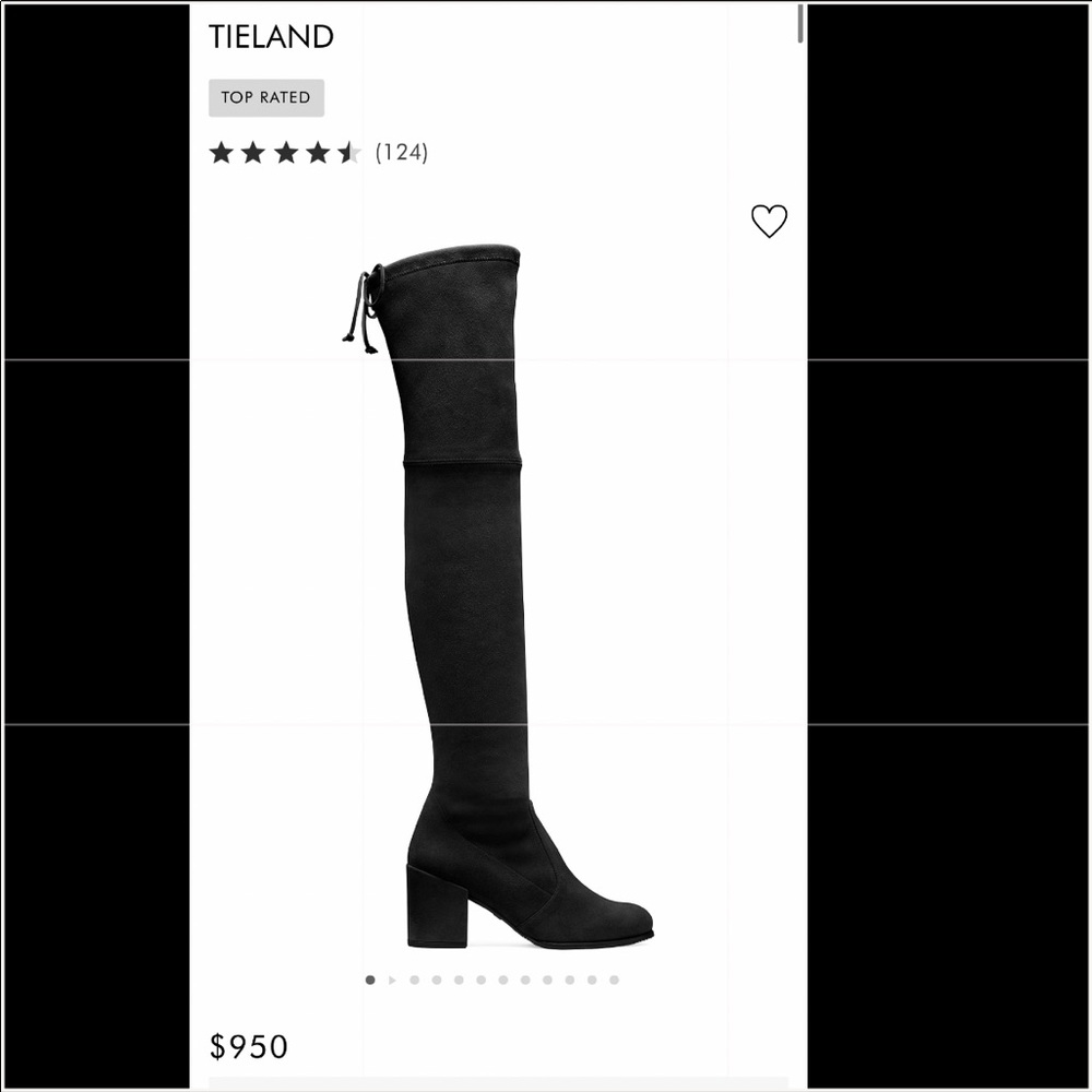 Stuart Weitzman Tieland Over the Knee boots; black stretch suede; size 7.5
